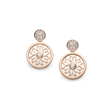 Ohrringe, Roségold, Danuvina Mill River Ohrstecker mit Anhänger